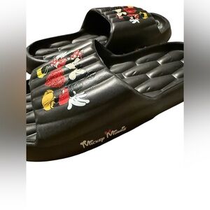 Mickey Minnie Black Slide Sandals